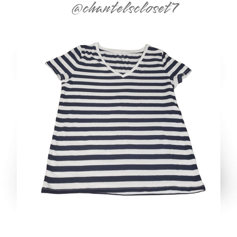 🏷2 For $20!!🏷Merona Brand Navy Blue Striped T-shirt - XL Size - Super Soft